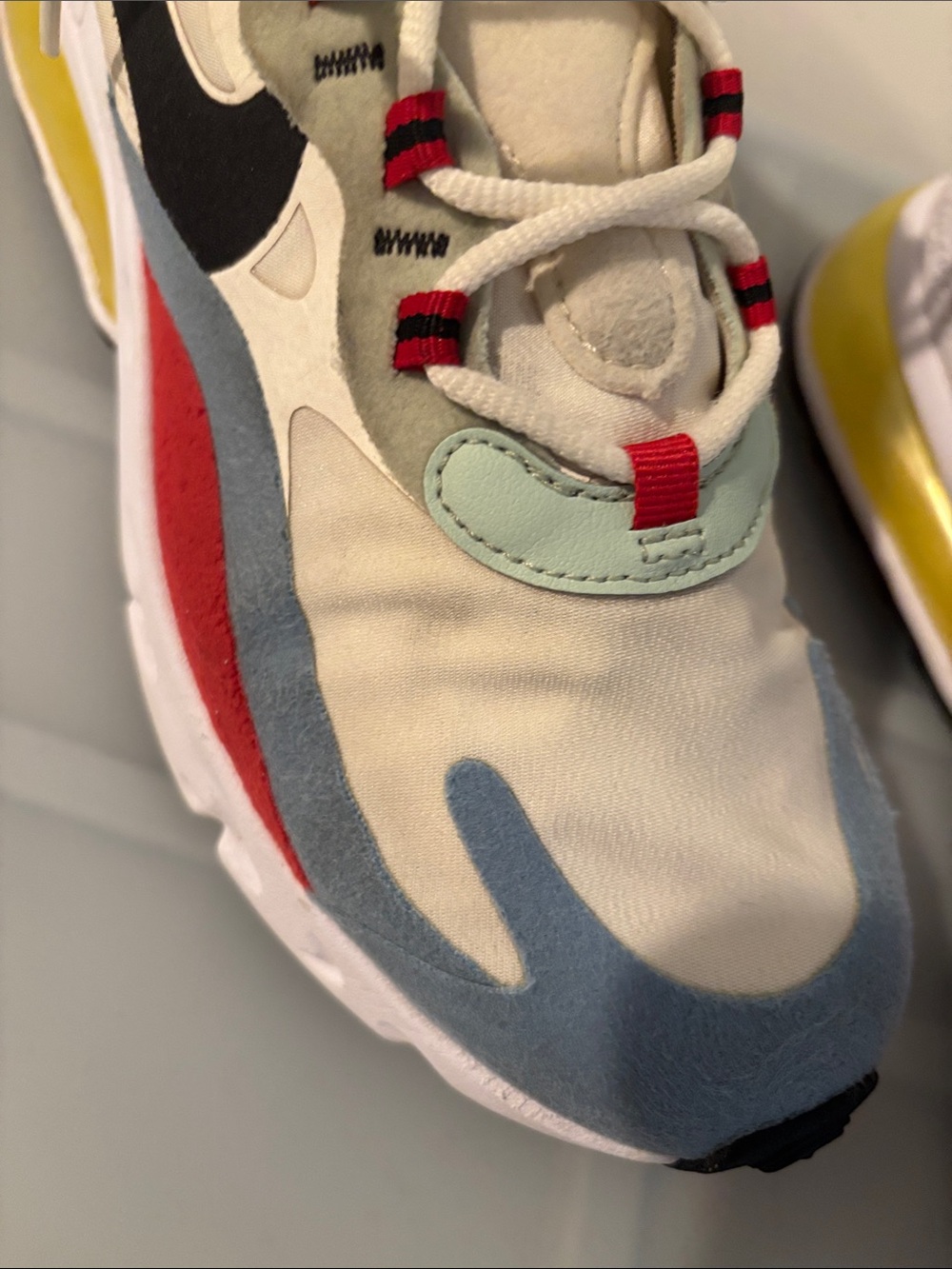 Nike Air Max 270 React Bauhaus Sneakers SZ 9.4 White Multicolor Athletic active - Picture 14 of 15